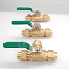 1/2in DN50 PN16 3-Way Solder End Brass Medical Gas Ball Valve for Hospital Gas Pipeline System