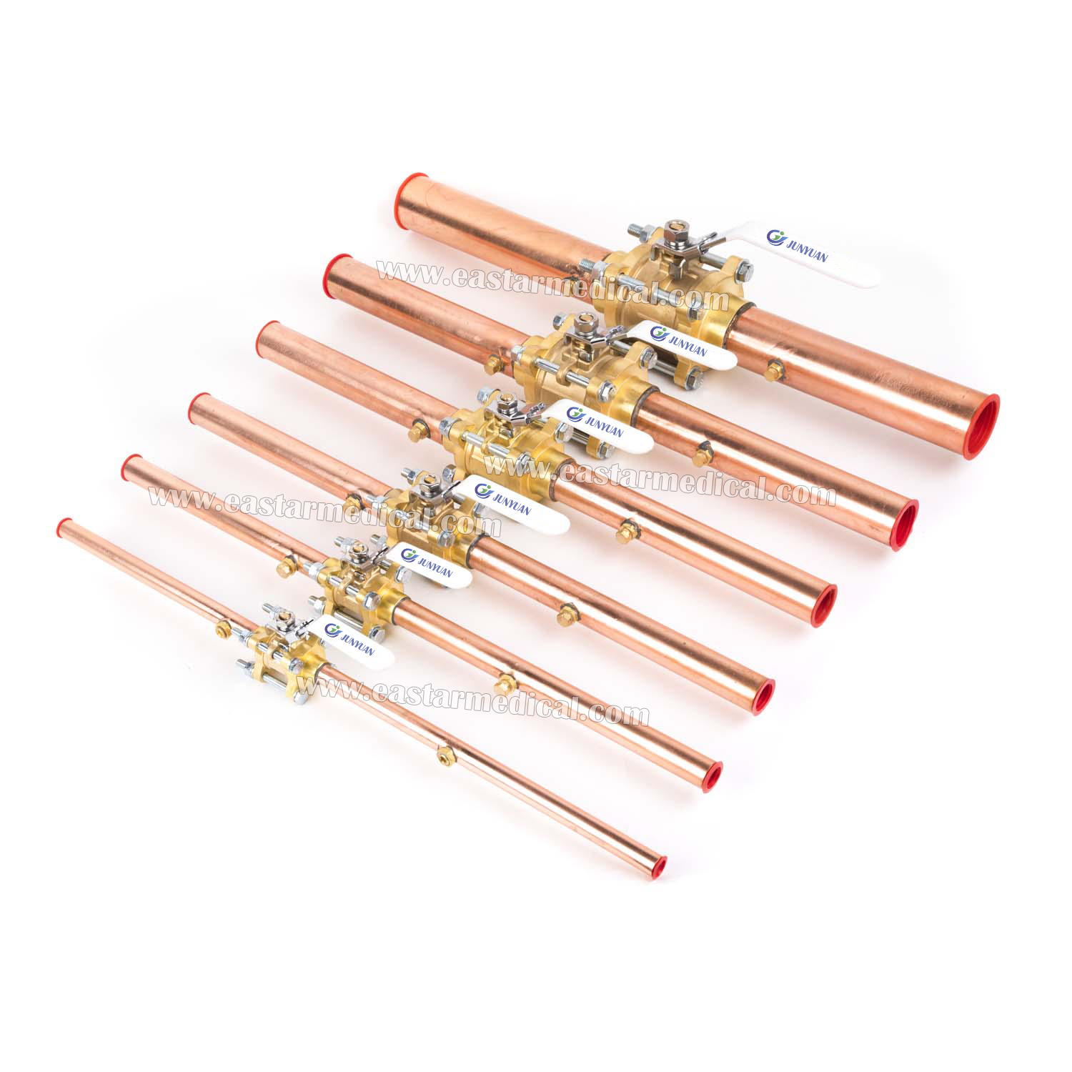 3-piece Brass Medical Gas Ball Valve with Extensions