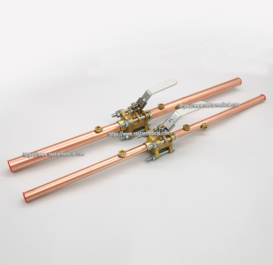 3-piece Brass Medical Gas Ball Valve with Extensions
