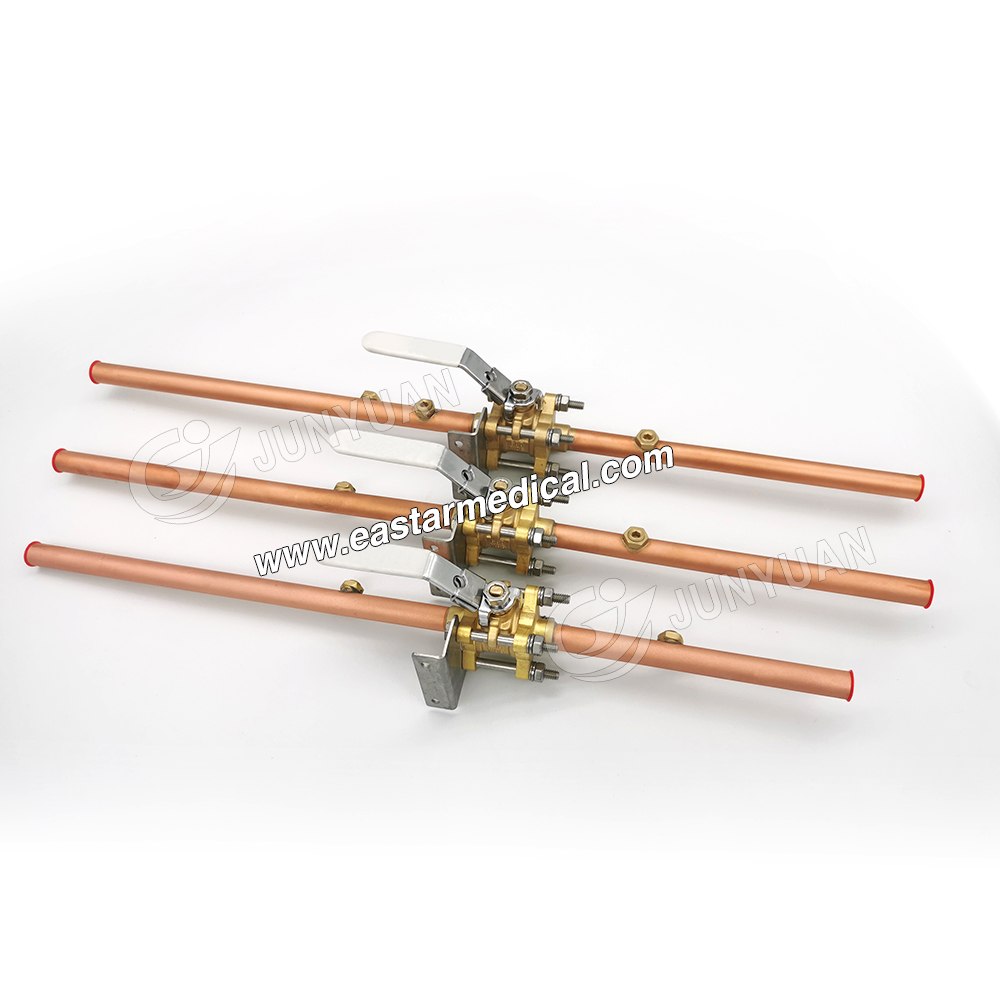 3-piece Brass Medical Gas Ball Valve Medical Isolation Valve With Mounting Bracket for USA Market