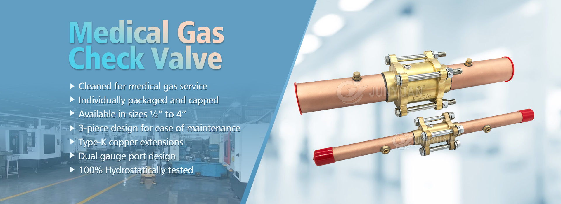 brass medical gas check valve