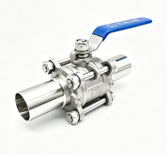 NFPA 99 Stainless Steel 3-Piece Medical Gas Ball Valve SS304/SS316 Oxygen Cleaned Isolation Valve for Hospital Pipeline