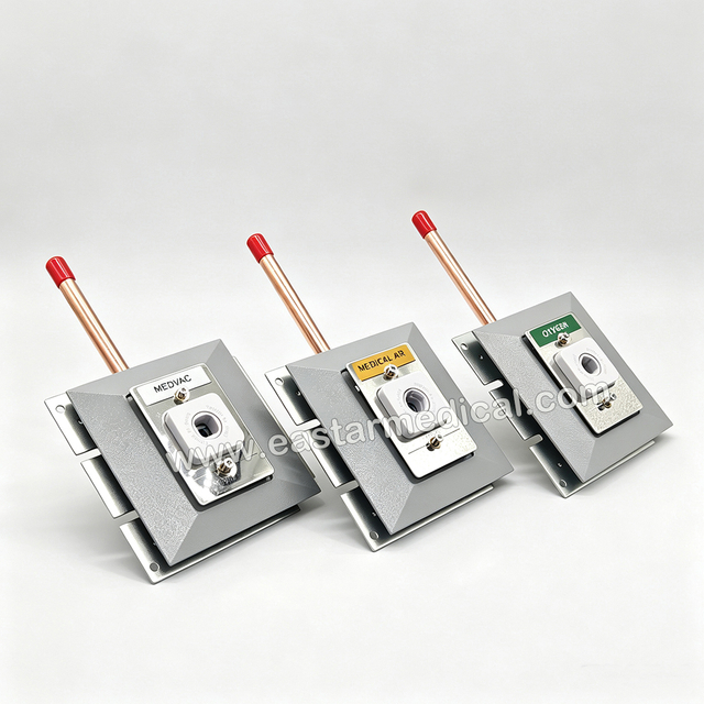 American-Style PB Terminal Unit 3-Gas (O2, Air, Vacuum) — Stainless Steel / Zinc Alloy, NFPA 99 Compliant, Hospital Wall-Mounted