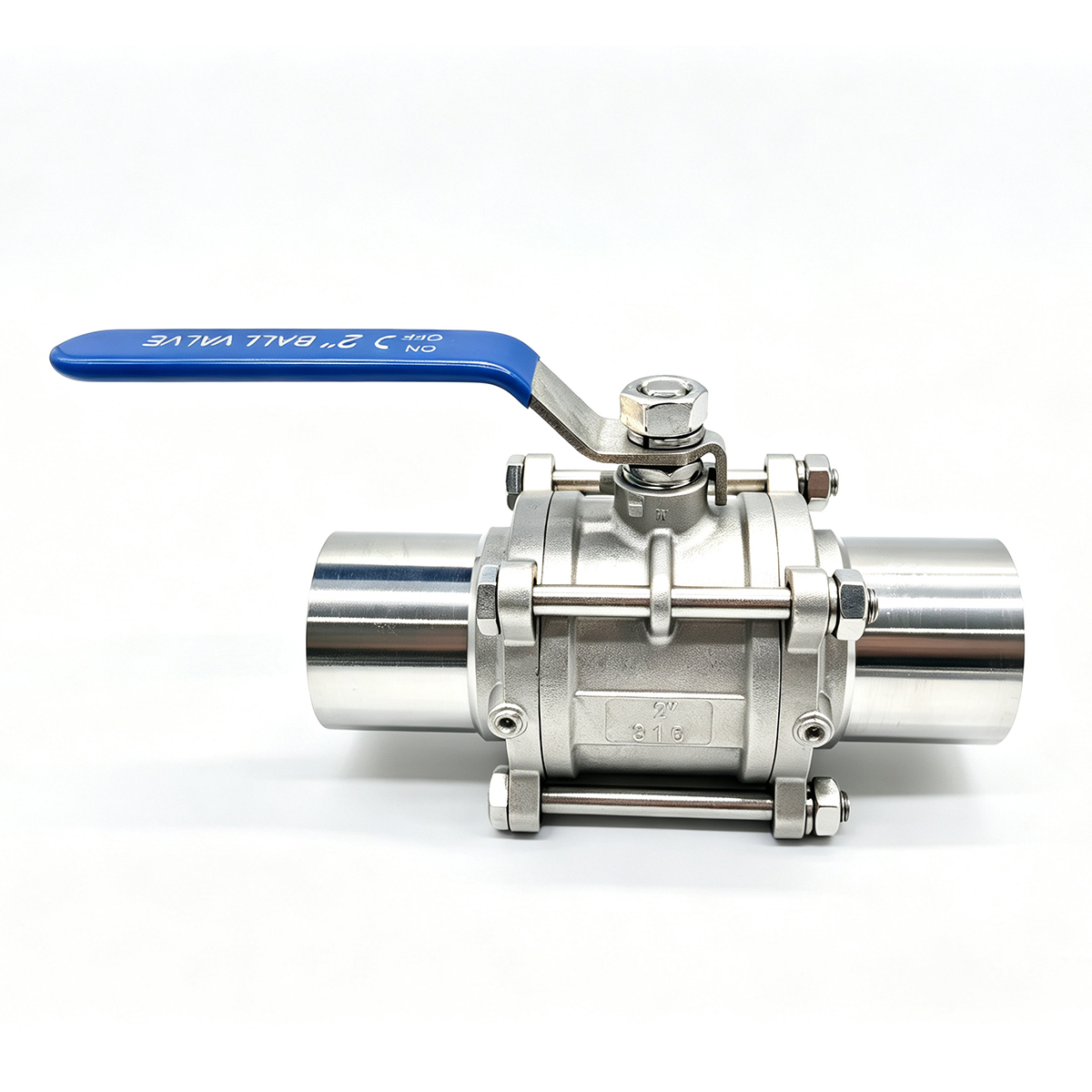 NFPA 99 Stainless Steel 3-Piece Medical Gas Ball Valve SS304/SS316 Oxygen Cleaned Isolation Valve for Hospital Pipeline