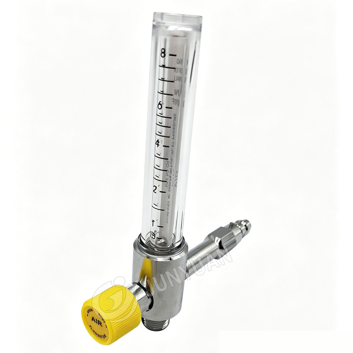 CE Certified PB Adapter Medical Gas Flowmeter Factory OEM Durable Brass Body Oxygen Flow Meter with Unbreakable Polycarbonate Tube