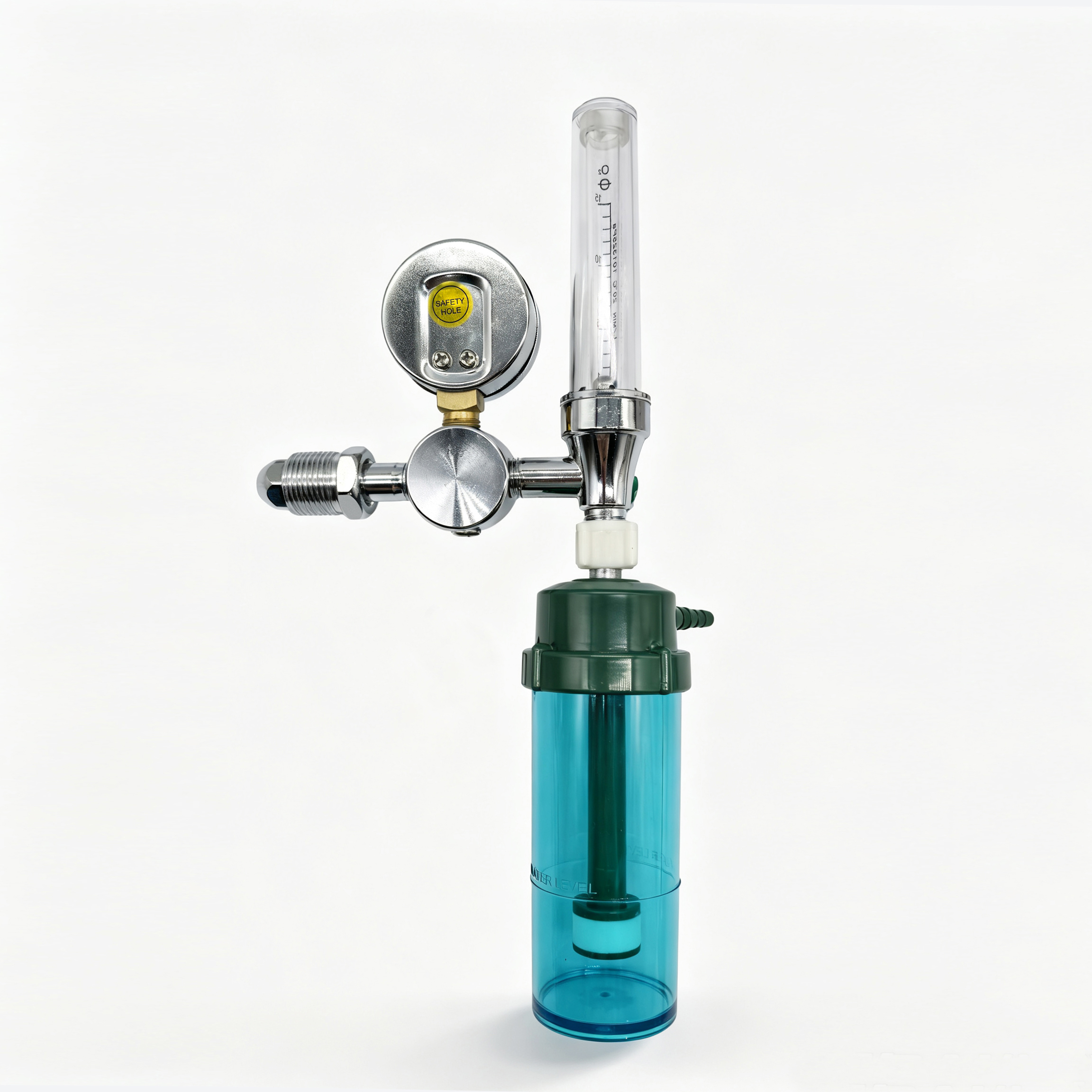 Medical Gas Oxygen Pressure Flowmeter Regulator Gauge Humidifier Bottle Model MDC Metal Construction ISO Certified