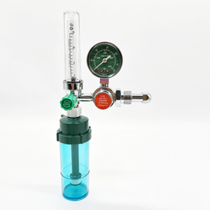 Medical Gas Oxygen Pressure Flowmeter Regulator Gauge Humidifier Bottle Model MDC Metal Construction ISO Certified