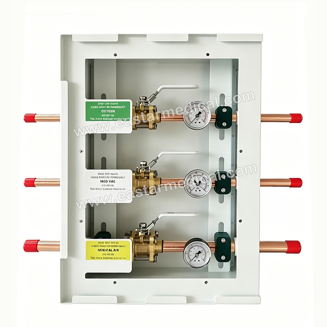 Integrated Medical Gas Zone Valve Box with Alarm Ports, Professional 2-4 Gas Shut-off Box for EPC Hospital Projects