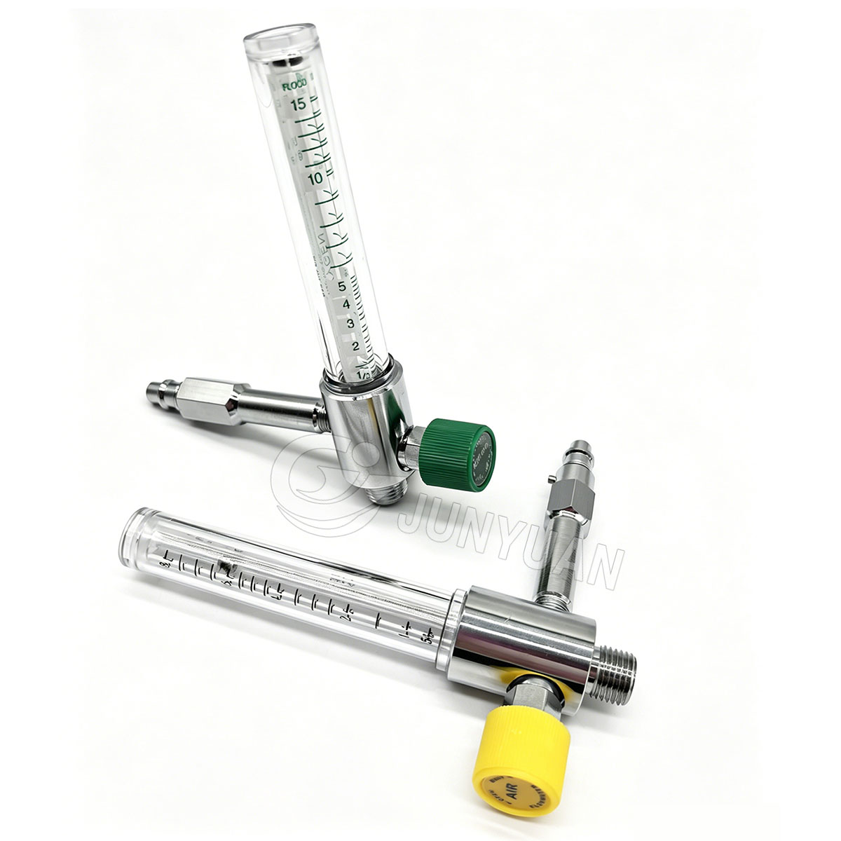 CE Certified PB Adapter Medical Gas Flowmeter Factory OEM Durable Brass Body Oxygen Flow Meter with Unbreakable Polycarbonate Tube
